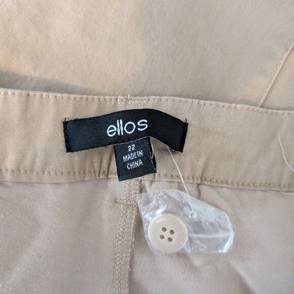 ELLOS Tan Zip Front Stretch Cotton High Rise Lined Mini Skort; Size 22 - Picture 3 of 5